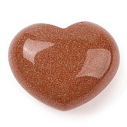 Synthetic Goldstone Love Heart Stone, Pocket Palm Stone for Reiki Balancing, 24~25.5x30x15~17mm(G-I367-03I)