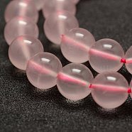 Natural Rose Quartz Beads Strands, Round, 8mm, Hole: 1mm, about 47pcs/strand, 15.5 inch(39cm)(X-G-E375-8mm-01)