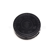 Plastic Ink Box, with Cover, for Grinding Ink, Flat Round, Black, 9.8x2.45cm(DJEW-WH0037-64)