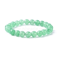 Dyed Natural Green Aventurine Beads Stretch Bracelets, Round, 2-1/8 inch(5.3cm)(X-BJEW-Q305)