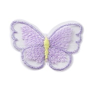 Sew on Computerized Embroidery Polyester Clothing Patches, Appliques, Butterfly, Lilac, 47x58x1.5mm(DIY-TAC0012-63B)