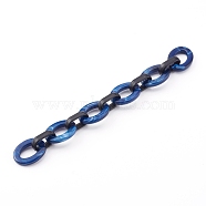 Imitation Gemstone Style & Opaque Spray Painted Acrylic Cable Chains, Quick Link Chains, Dark Blue, 24.5x18.5x4mm and 18.5x11.5x4.5mm, about 39.37 inch(1m)/strand(AJEW-JB00910-05)