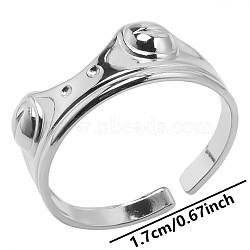 Non-Tarnish Frog 304 Stainless Steel Cuff Rings, Open Rings(IQ1564-1)