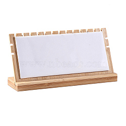 Rectangle Wood Necklaces Display Stands, Jewelry Organizer Holder with PU Leather Mat for Necklaces, White, 25x7.5x10cm(PW-WG1D9C2-02)