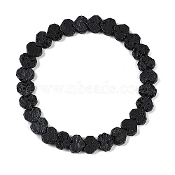 Natural Lava Rock Beaded Stretch Bracelets for Men Women, Heart, Inner Diameter: 2-1/8 inch(5.3cm), Bead: 8x9x3mm(BJEW-G727-01C)