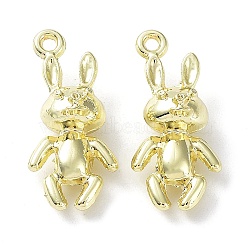 Rack Plating Alloy Pendants, Rabbit, Golden, 21x9.5x7mm, Hole: 1.2mm(PALLOY-Q458-04G)