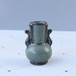 Ancient Chinese Style Mini Ceramic Floral Vases for Home Decor, Small Flower Bud Vases for Centerpiece, Medium Aquamarine, 47x47x70.5mm(BOTT-PW0002-103E)