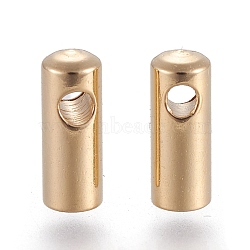 201 Stainless Steel Cord Ends, Golden, 7.3x2.7mm, Hole: 1.2mm, Inner Diameter: 2.2mm(STAS-H436-14E)