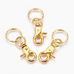 Iron Swivel Clasps with Key Rings, Golden, 67x25mm(HJEW-H017-G)