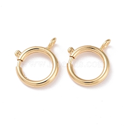 Eco-friendly Brass Spring Ring Clasps, Cadmium Free & Lead Free, Long-Lasting Plated, Real 24K Gold Plated, 11.4x16x2.5mm, Hole: 2.6mm, Inner Diameter: 11mm(KK-D082-01D-G)