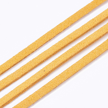 Faux Suede Cord, Faux Suede Lace, Orange, 2.5~2.8x1.5mm, about 1.09 yards(1m)/strand