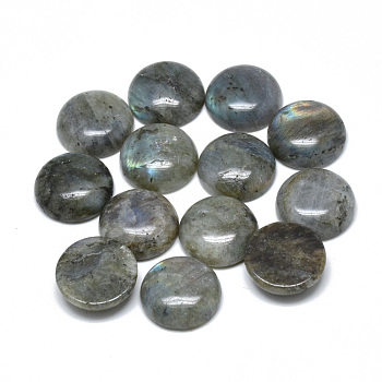 Natural Labradorite Cabochons, Half Round, 12x6mm