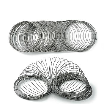 Steel Memory Wire, Round, for Collar Necklace Wrap Bracelets Making, Gunmetal, 22 Gauge, 0.6mm, 60mm inner diameter