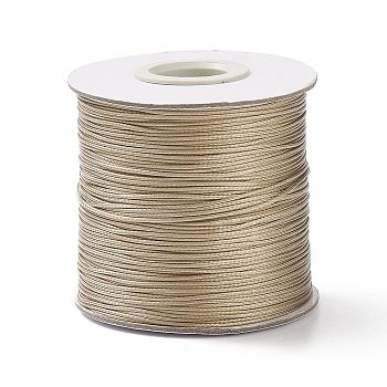 Waxed Polyester Cord, Bead Cord, Multi-Ply, Round, PapayaWhip, 1mm, about 185 yards/roll