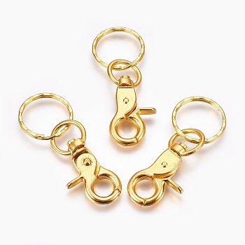 Iron Swivel Clasps with Key Rings, Golden, 67x25mm