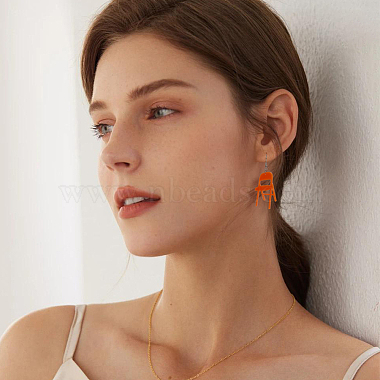 6 Pairs 6 Colors Acrylic Chair Dangle Earrings with Steel Iron Pins(EJEW-FI0001-56)-6