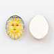 Sun Pattern Glass Oval Flatback Cabochons for DIY Projects(X-GGLA-R022-25x18-46)-2