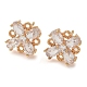 Rack Plating Flower Brass Cubic Zirconia Stud Earrings(EJEW-M090-13G-01)-1