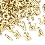 Acrylic Pendants, Letter Charms, Gold, 30~30.5x7.5~23.5x5~7.5mm, Hole: 3mm(SACR-A010-01A)