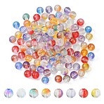 120Pcs 8 Colors Glass Beads, Round, Mixed Color, 8mm, Hole: 1.4mm, 15pcs/color(GLAA-FS0001-42)