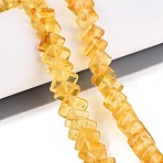 Natural Amber Beads Strands, Rhombus, Gold, 9~13x9~13x2~4.5mm, Hole: 0.7~1mm, about 73~75pcs/strand, 15.55~15.75 inch(39.5~40cm)(G-N371-12A-01)
