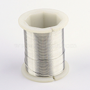 Round Copper Jewelry Wire, Silver, 26 Gauge, 0.4mm, about 98.42 Feet(30m)/roll(CWIR-R004-0.4mm-01)