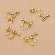 Brass Clip-on Earring Findings, Golden, Tray: 7mm, 15.5x15.5x8mm(KK-WH0047-21C)