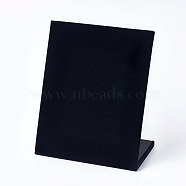 Velvet Earring Displays, L-Shaped Earring Display Stand, Black, 20.2x10x24.5cm(EDIS-WH0001-02)