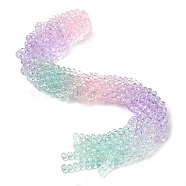 Transparent Painted Glass Beads Strands, Faceted, Rondelle, Colorful, 6x5mm, Hole: 1mm, about 80pcs/strand, 16.54''(42cm)(DGLA-A034-T6mm-A23)