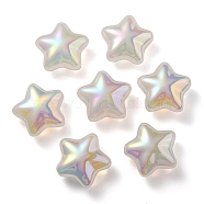 UV Plating Rainbow Iridescent Imitation Jelly Acrylic Beads, Star, WhiteSmoke, 19x20x9mm, Hole: 2mm(OACR-C007-07D)