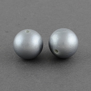 ABS Plastic Imitation Pearl Round Beads, Gray, 8mm, Hole: 2mm, about 1950pcs/500g(SACR-S074-8mm-A59)