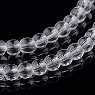 Glass Round Beads Strands, Clear, 4x3mm, Hole: 1mm, about 99pcs/strand, 11.8 inch(GLAA-O005-A01-3mm)