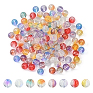 120Pcs 8 Colors Glass Beads, Round, Mixed Color, 8mm, Hole: 1.4mm, 15pcs/color(GLAA-FS0001-42)