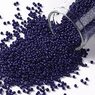 TOHO Round Seed Beads, Japanese Seed Beads, (2607F) Semi Glazed Navy Blue, 15/0, 1.5mm, Hole: 0.7mm, about 3000pcs/10g(X-SEED-TR15-2607F)