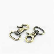 Alloy Swivel Clasps, Lobster Claw Clasp, Brushed Antique Bronze, 4.6cm, Hole: 20mm(PURS-PW0005-097BAB)