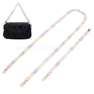 WADORN 2Pcs 2 Style Transparent Jelly Style Acrylic Curb Chain Bag Straps, with Alloy Swivel Clasps, for Bag Replacement Accessories, Colorful, 42~122cm, 1pc/style(DIY-WR0002-48)