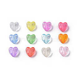 Transparent Acrylic Beads, Heart, Mixed Color, 8x8.5x5.5mm, Hole: 2.5mm(X-MACR-S373-95-B)