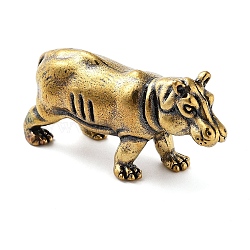 Brass Rhinoceros Figurines, for Home Office Desktop Decoration, Antique Bronze, 46x13x25mm(DJEW-C017-01AB)