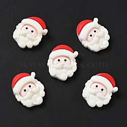 Opaque Christmas Resin Cabochons, Santa Claus, Red, White, 23x18x7.5mm(X-RESI-G039-01)