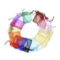 Organza Gift Bags with Drawstring, Wedding Party Christmas Favor Gift Bags, Organza Pouches for Potpourri, Mixed Color, 7x5cm(OP-E002-M)