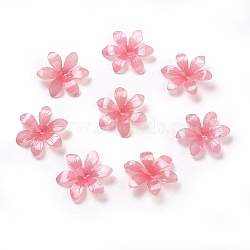 Acrylic Bead Caps, with Heat shrinkable piece, Flower, 23x20.5x4mm, Hole: 1.2mm(X-SACR-E002-01)