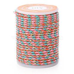 4-Ply Cotton Cord, Handmade Macrame Cotton Rope, for String Wall Hangings Plant Hanger, DIY Craft String Knitting, Colorful, 1.5mm, about 4.3 yards(4m)/roll(X-OCOR-Z003-D32)