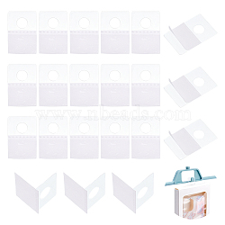 300Pcs Transparent PVC Self Adhesive Hang Tabs, with Euro Slot Hole Foldable, for Store Retail Display Tabs, Clear, 3.8x2.6x0.05cm, Hole: 10mm(CDIS-HY0001-01)