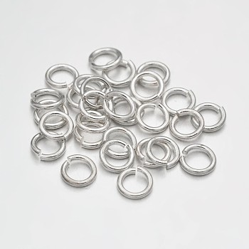 Brass Open Jump Rings, Silver Color Plated, 20 Gauge, 5x0.8mm, Inner Diameter: 3.4mm, about 2125pcs/100g