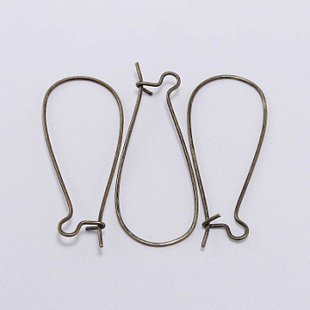 Iron Hoop Earring Findings, Earring Clasps, Antique Bronze, 25x12mm, 50pcs/bag