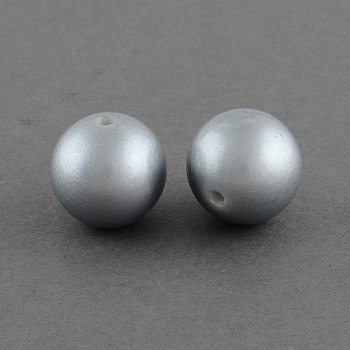 ABS Plastic Imitation Pearl Round Beads, Gray, 8mm, Hole: 2mm, about 1950pcs/500g