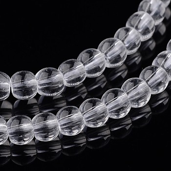 Glass Round Beads Strands, Clear, 4x3mm, Hole: 1mm, about 99pcs/strand, 11.8 inch