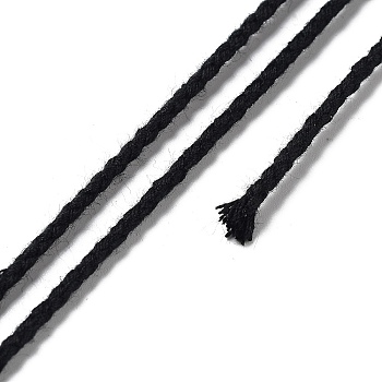 20M Polyester Braided Cord for Jewelry Making, Round, Black, 2mm, about 21.87 Yards(20m)/Roll