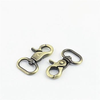 Alloy Swivel Clasps, Lobster Claw Clasp, Brushed Antique Bronze, 4.6cm, Hole: 20mm