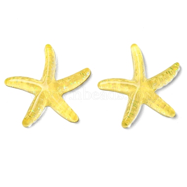 Champagne Yellow Starfish Resin Cabochons